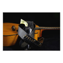 Guitare et arme à feu impressions photographiques