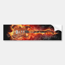 Guitare flamboyante de roche autocollants pour voiture