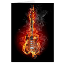 Guitare flamboyante de roche carte