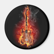 Guitare flamboyante de roche aimant pour réfrigérateur