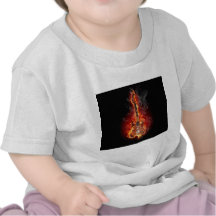 Guitare flamboyante de roche t-shirts