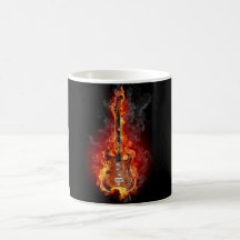 Guitare flamboyante de roche tasse