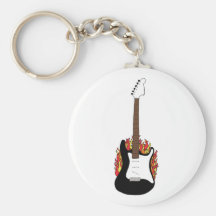 Guitare flamboyante porte-clef