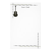Guitare foncée papier à lettre customisable