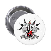 Guitare grunge et crâne badges avec agrafe