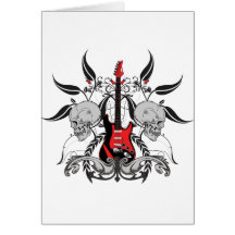 Guitare grunge et crâne cartes de vœux