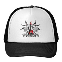 Guitare grunge et crâne casquette de camionneur