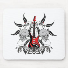 Guitare grunge et crâne tapis de souris