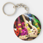 guitare, guitares, électriques, foudre, roche, mus porte-clef
