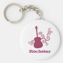 Guitare Keychain, fuchsia de Rockstar Porte-clés