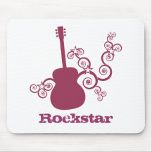 Guitare Mousepad, fuchsia de Rockstar Tapis De Souris