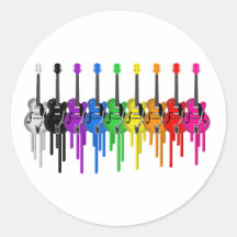 Guitares de saignement autocollant rond