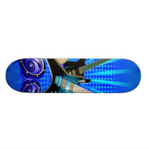 Guitares électriques, tambours et haut-parleurs bl skateboards personnalisés