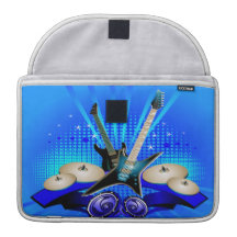 Guitares électriques, tambours et haut-parleurs bl poches pour macbook