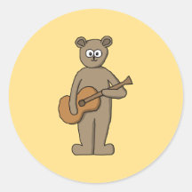 Guitariste Autocollant Rond