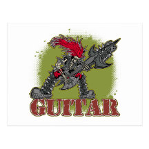 Guitariste squelettique de roche cartes postales