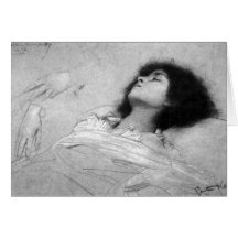 Gustav Klimt - étudiez la feuille avec le corps su Carte