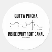 Gutta-percha à l'intérieur de chaque canal radicul autocollants ronds