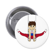 Gymnaste mignon sur l'insigne d'anneaux badges avec agrafe