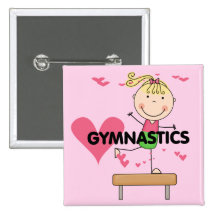 GYMNASTIQUE - T-shirts blonds de faisceau d'équili Badges Avec Agrafe