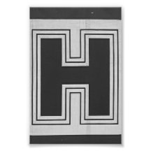 H3 4x6 noir et blanc de photographie de lettre d'a
