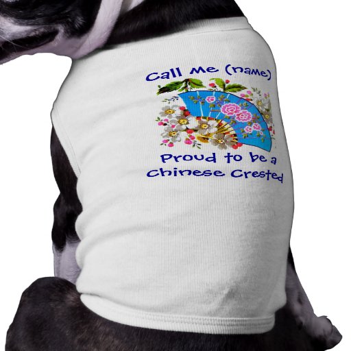 Habillement nommé crêté chinois d'animal familier  tee-shirt pour animal domestique