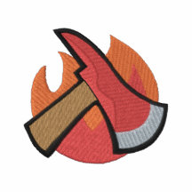 Hache du feu avec des flammes polos