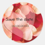 haert et pétales de rose - faites gagner la date autocollants