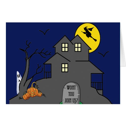 Halloween a hanté l'invitation de maison cartes