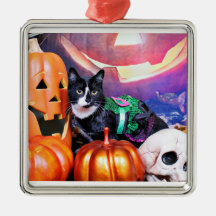 Halloween - chat - marguerite ornements de noël