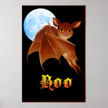 Halloween doux huent l'affiche de batte
