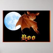 Halloween doux huent l'affiche de batte