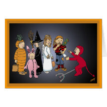 Halloween heureux badine la partie cartes