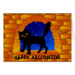 Halloween heureux ! cat&window cartes de vœux