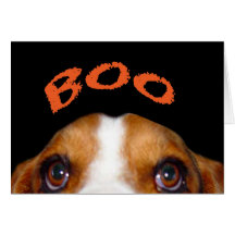 Halloween heureux de Holmes Basset Hound Carte De Vœux