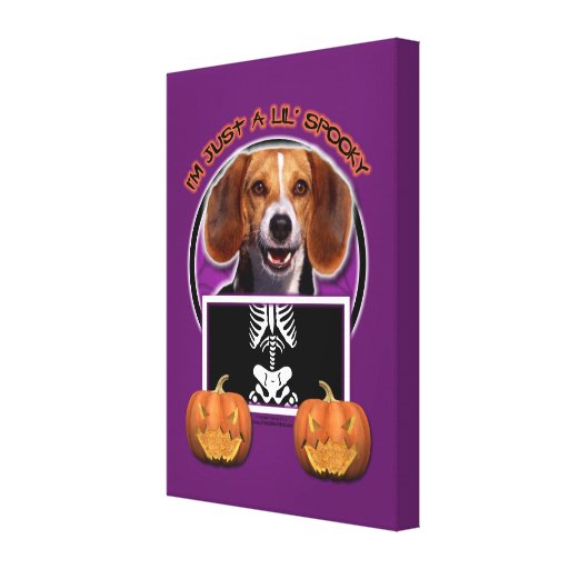 Halloween - juste un Lil éffrayant - beagle Impression Sur Toile