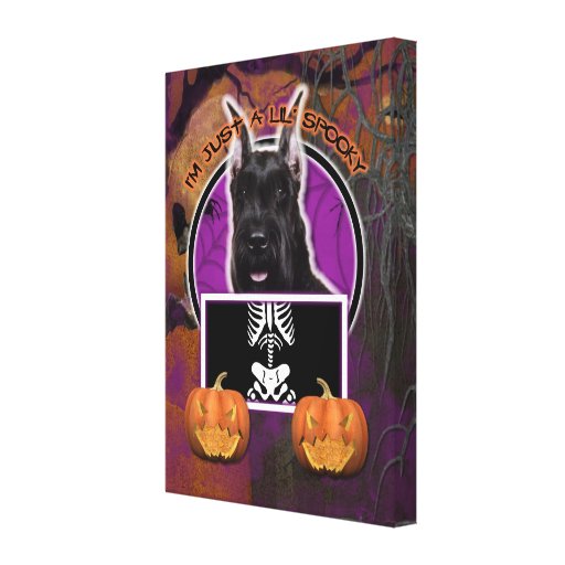 Halloween - juste un Lil éffrayant - Schnauzer Toile Tendue