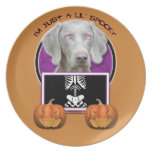 Halloween - juste un Lil éffrayant - Weimaraner Assiettes