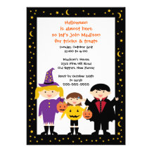 Halloween mignon badine l'invitation de partie de 