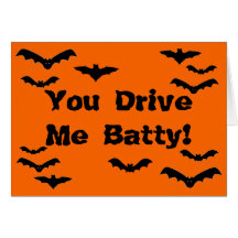 Halloween "vous me conduisez timbré ! " cartes