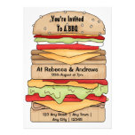 Hamburger de partie de BBQ grand Invitations Personnalisables
