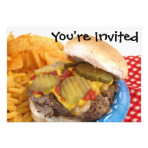 Hamburger d'invitation de BBQ
