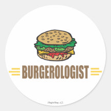 Hamburger drôle adhésifs ronds