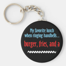 Hamburger, fritures et une secousse porte-clefs