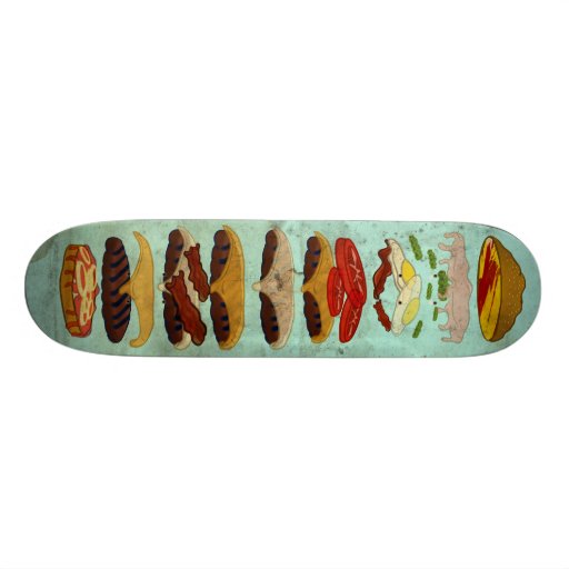 Hamburger sale avec de la sauce spéciale skateboards personnalisés