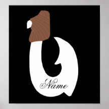 Hameçon blanc simple, copie nommée de toile affiches