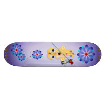 Hamsa et planche à roulettes de fleurs