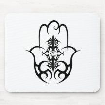 HAMSA - noir et blanc Tapis De Souris