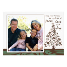 Hanche et carte photo chic d'arbre de vacances invitations personnalisables