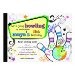 Hanche et invitation colorée de bowling